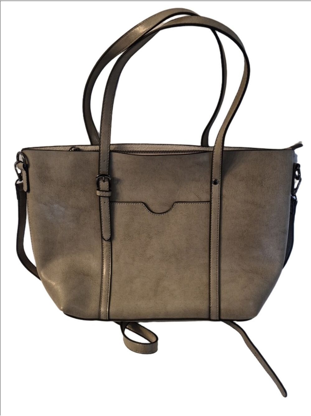 Sage, Mint Green Earth Tone Classic Taupe Tote Bag with Adjustable Straps